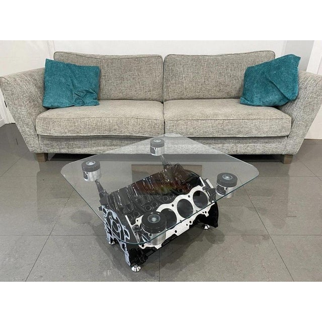 Industrial V8 Motor Block Coffee Table For Sale - Image 10 of 14