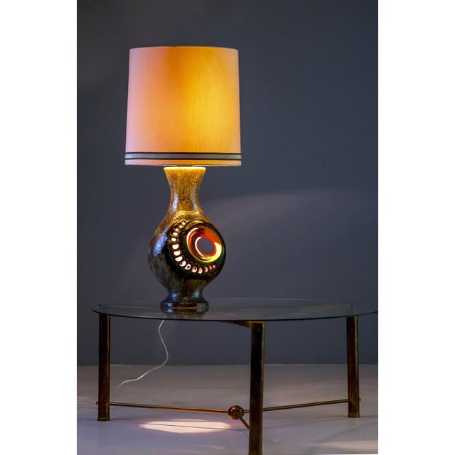 Mid-Century Modern Large Vintage German Ceramic Lamp by Walter Gerhards, 1970s For Sale - Image 3 of 7