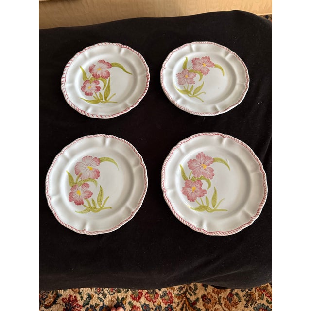Italian Vintage Hand Painted Majolica Cantagalli Firenze Italian Plates. Set of 8. Rare. For Sale - Image 3 of 5