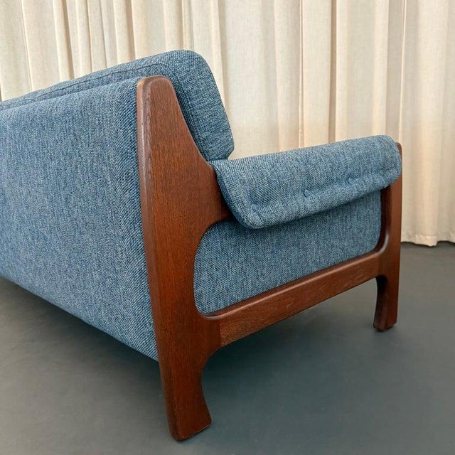 Wood Scandinavian Modern Three Seat Rosewood Sofa by Selig For Sale - Image 7 of 10