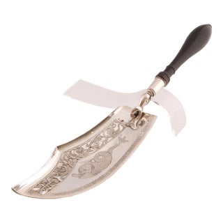 Napoleonic Silver Tableware Antique French Empire Flatware Sterling Silver Fish Slice For Sale