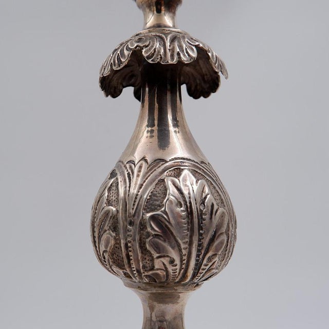 Silver Large Silver Candlesticks, Set of 2 For Sale - Image 8 of 14