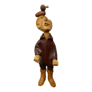Vintage Italian Folk Art Wooden Duck Hunter Figurine
