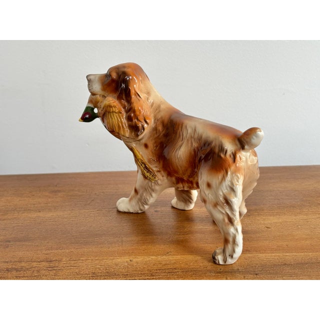 Vintage Porcelain Figurine Spaniel Hunting Dog With Pheasant For Sale - Image 6 of 8