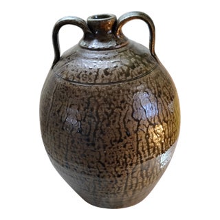 Michael Crocker Alkaline Glazed 4 Gal Double Handled Jug For Sale