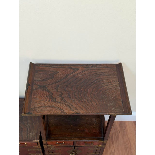 Vintage Pagoda Style Wood Display Cabinets Set, 3 Pieces For Sale - Image 17 of 18