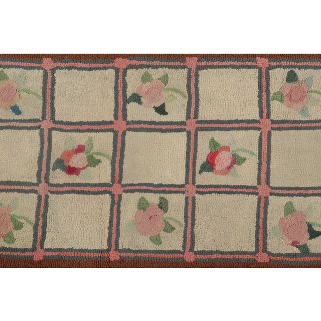 Textile Antique Hooked Rug in Beige With Floral Medallion & Patterns From Rug & Kilim For Sale - Image 7 of 8