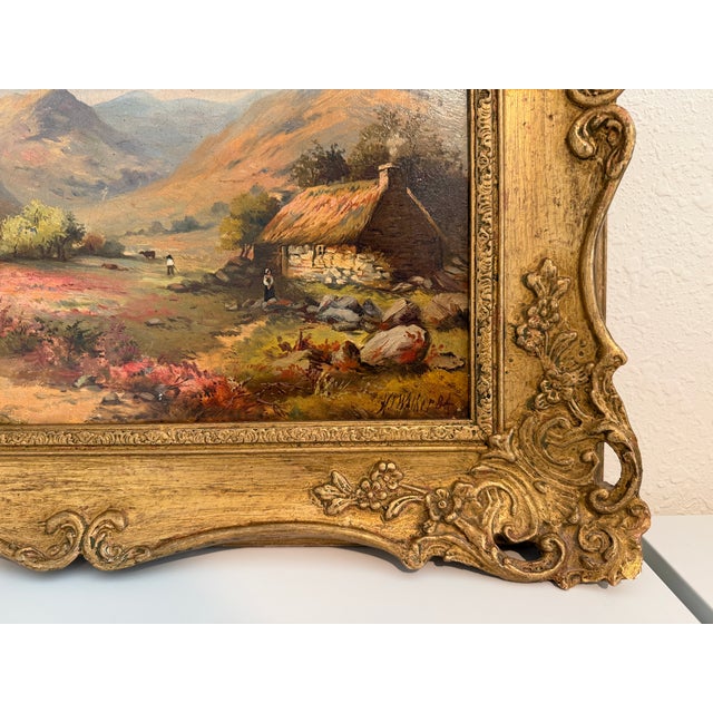 h.i. Walker 1884 Antique British Mountain Landscape Oil Painting, Gild Frame For Sale In Jacksonville, FL - Image 6 of 7