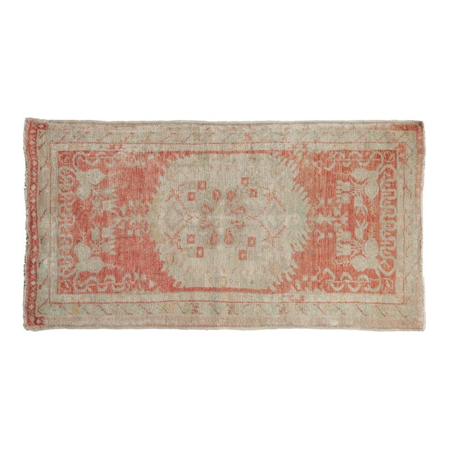 Vintage Distressed Oushak Rug Runner - 2'7" x 4'9" For Sale