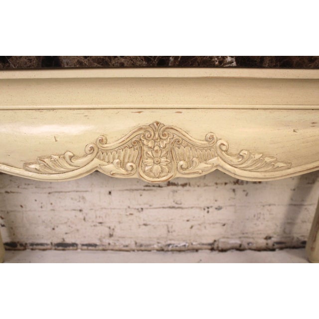 Mid 20th Century Gorgeous Painted Console With Brown Marble Table Top For Sale - Image 13 of 15