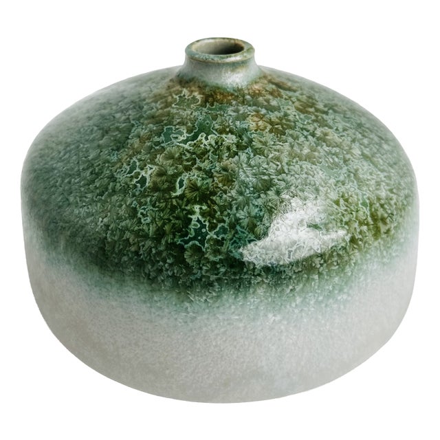 Studio Ceramic Vase with Crystalline Effect Glaze by Elisabeth Grosser, Germany, 1980s For Sale