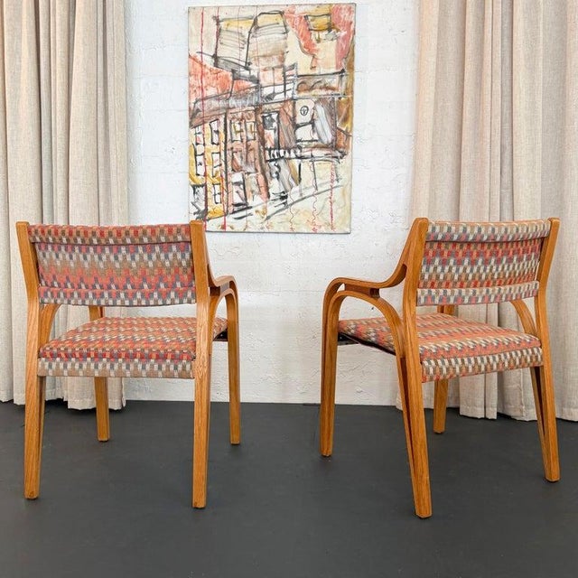 Pair of Mid Century Modern Bentwood Outline Armchairs For Sale - Image 9 of 10