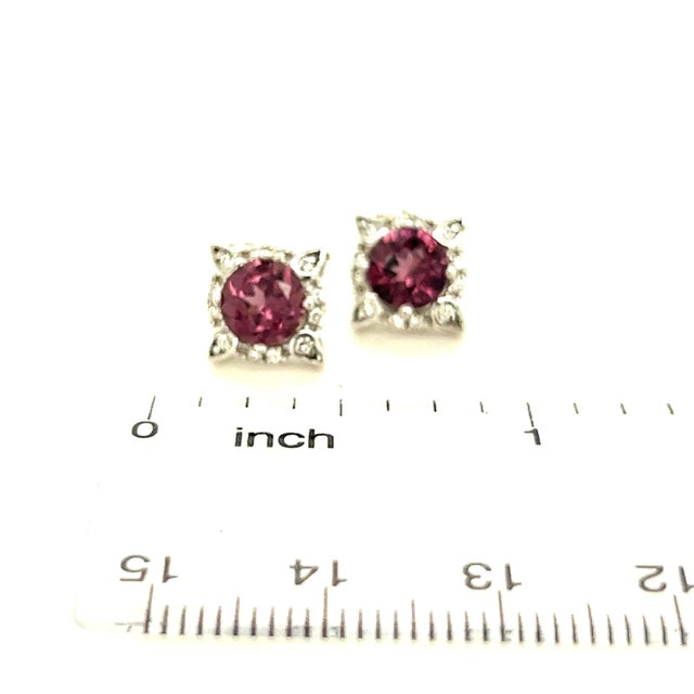 Metal Natural Spinel Diamond Earrings 14k Y Gold 2.04 TCW Certified For Sale - Image 7 of 8