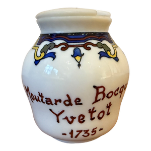 Vintage French Mustard Lidded Jar, Moutarde Bocquet Yvetot