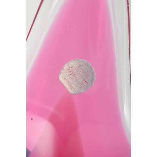 Organic Pink and White Coquille Bowl by Paul Kedelv for Flygfors, 1950s For Sale - Image 3 of 5