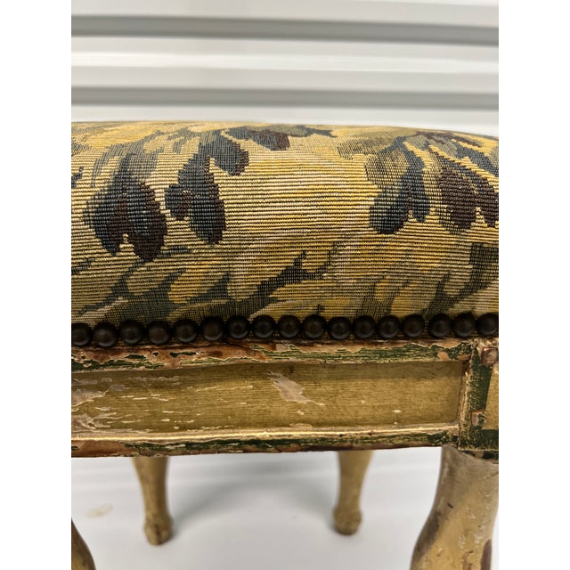 18th Century, French Paint Decorated & Tapestry Upholstered High Stool For Sale - Image 11 of 12