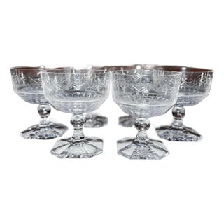 1980s KPM Berlin “Kurland” Crystal Cocktail Goblets - Set of 6 For Sale