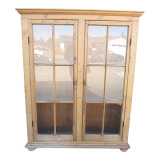 Antique English Pine Bookcase For Sale