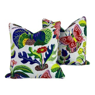 Early 21st Century Schumacher Exotic Butterfly Pillows- a Pair For Sale