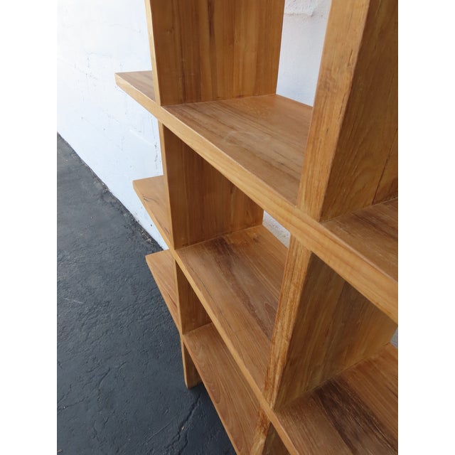 Wood Vintage Open Bookcase Display Shelving Etagere 6457 For Sale - Image 9 of 14