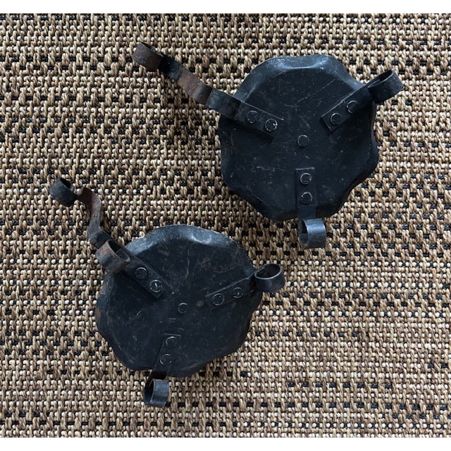 Antique Cast Iron Candle Holders For Sale - Image 4 of 5