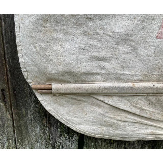 White 1980s Vintage Hand Painted Tipi Door Stylized Buffalo Native American Teepee For Sale - Image 8 of 9