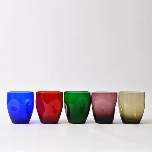 Vintage Multi Colour Tumblers from Boussu, 1960s, Set of 5 For Sale - Image 10 of 10