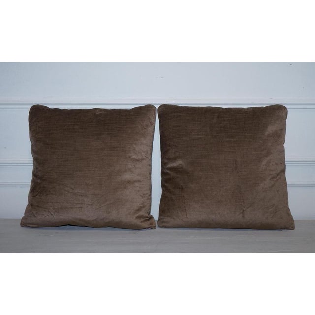 Vintage Brown Feather Filled Scatter Cushions, Set of 2 For Sale - Image 4 of 9