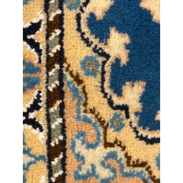 Traditional Light Blue Hand Knotted Persian Nain For Sale - Image 3 of 12