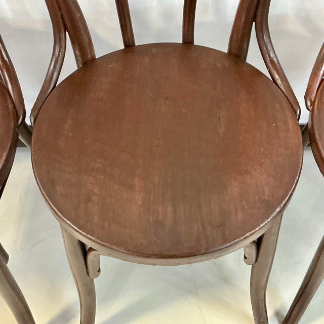 Wood 1940s Boho Chic French Style Heywood-Wakefield Bentwood Bistro Cafe Chairs - Set of 4 For Sale - Image 7 of 18