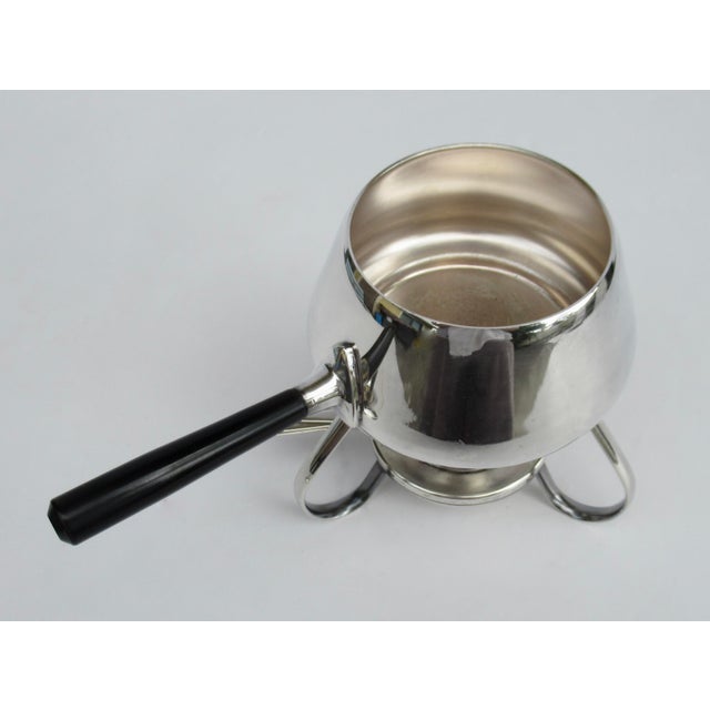 Metal C.1970's (Switzerland) Cheese/Chocolate Fondue Platform Lidded Serving Piece With Heating Element For Sale - Image 7 of 12