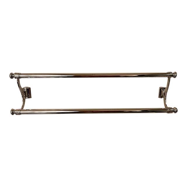 Traditional Double Towel Bar, Solid Chrome, Restoration Hardware For Sale