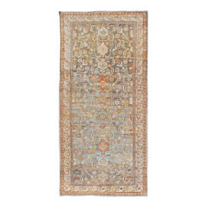 Antique Persian Sultanabad Rug With a Soft Sky Blue Field With Stylized Palmette 4'4 X 9'4