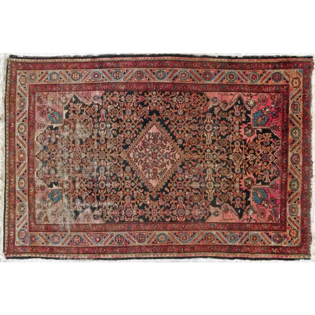 1930s Antique Handmade Persian Rug 4'4"x 6'7" For Sale - Image 12 of 13