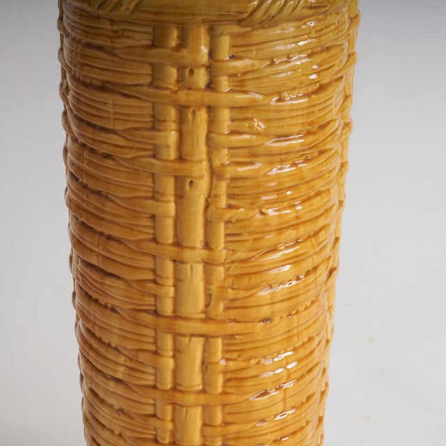 Large Vase in Yellow Ceramic, 1970s For Sale - Image 4 of 7