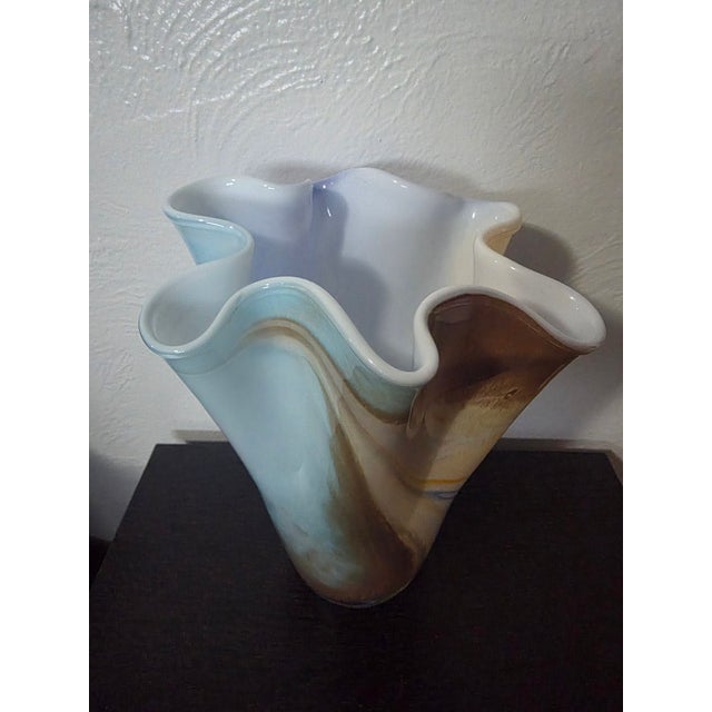 Contemporary Vintage Alicja Watra Hand Blown Art Glass Vase Poland For Sale - Image 3 of 9
