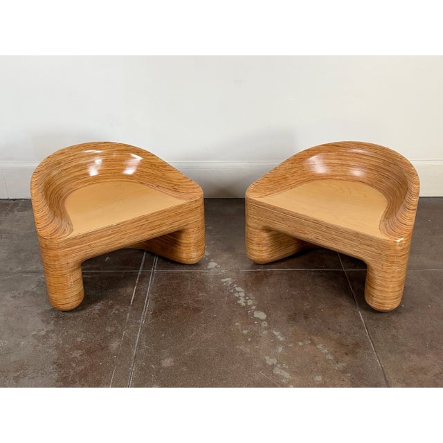 Organic Modern Stacked Plywood Lounge Chairs For Sale - Image 16 of 18