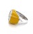 Late 20th Century Late 20th Century Multicolor Sapphire & Yellow Enamel 14k White Gold Oval Top Ring, Size 6.5 For Sale - Image 5 of 6