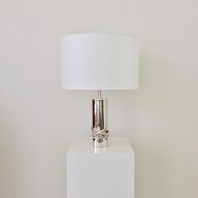 Silver Plated Table Lamp Cheret Edition by Jacques Moniquet, France, 1970s For Sale - Image 13 of 13