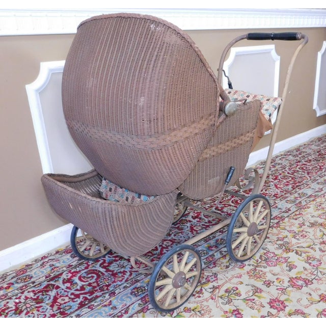 Antique wicker baby stroller clearance