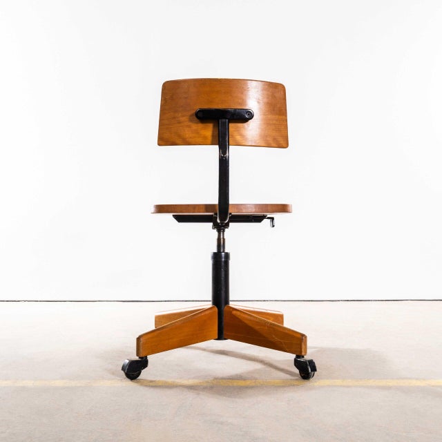 Brown Angular Swivel Desk Chair from Giroflex, 1960s For Sale - Image 8 of 9