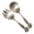 Early 20th Century Bridal Rose Sterling Silver Salad Serving Set Heavy Antique Pattern- a Pair For Sale