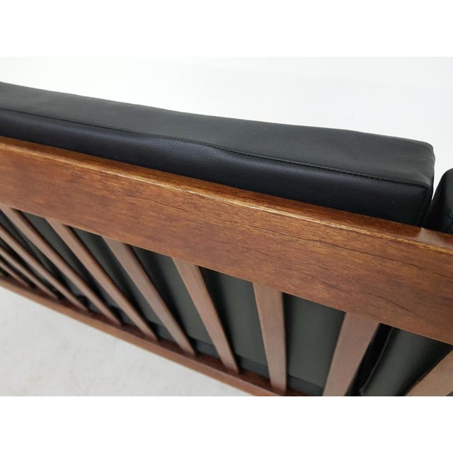 Sofa with Black Vinyl Upholstery, 1960s For Sale - Image 6 of 10