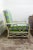 Boho Coastal Bamboo Arm Chair With Green Striped Cushions For Sale - Image 4 of 6
