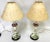 Vintage Italian Ceramic Majolica Candlestick Lamps With Pierced Paper Lampshades- Set of 2 For Sale - Image 4 of 12