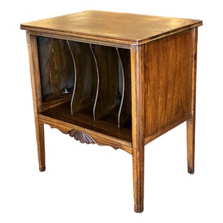 Vintage Walnut Storage and Stand for Vinyl Records/Player For Sale