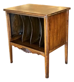 Vintage Walnut Storage and Stand for Vinyl Records/Player