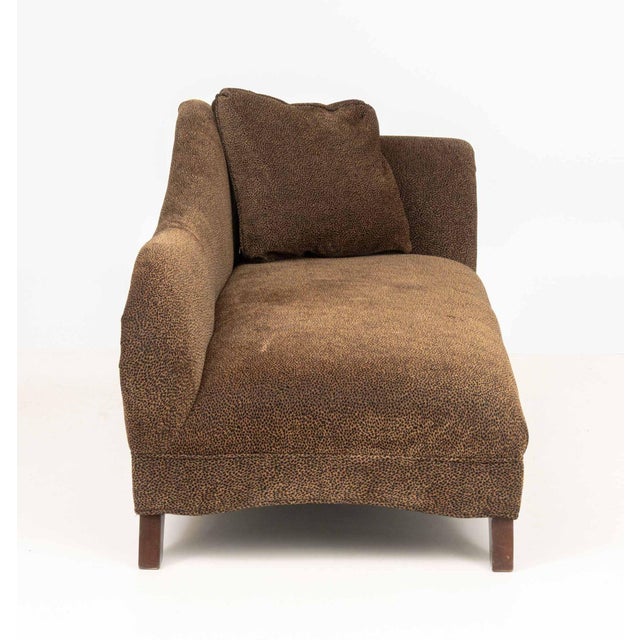 Brown Leopard Print Upholstered Chaise Longue For Sale - Image 8 of 9