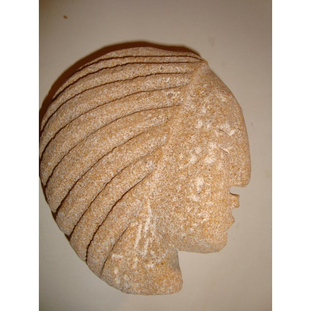 Figurine head Maya Inca, limestone h-5" w-4" Excellent condition! We ship from Texas (not from France)