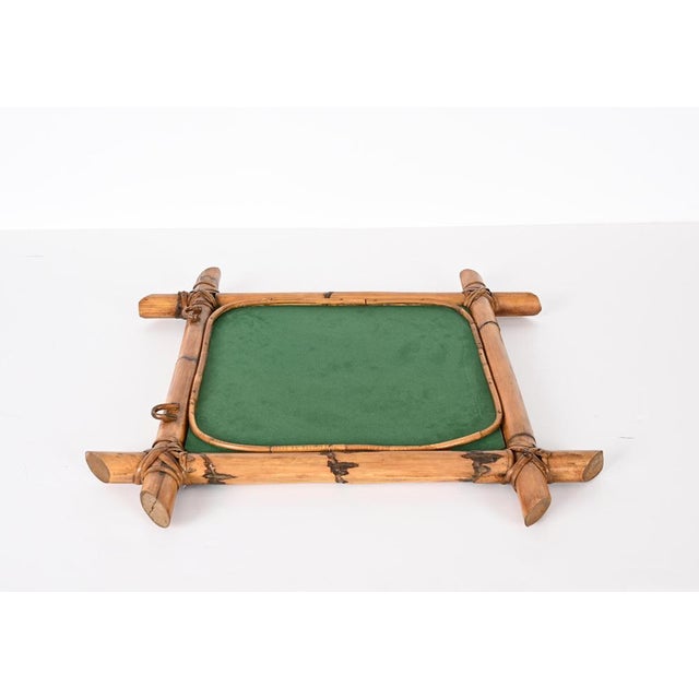 Mid-Century Italian Square Mirror with Bamboo Woven Wicker Frame, 1970s For Sale - Image 15 of 18
